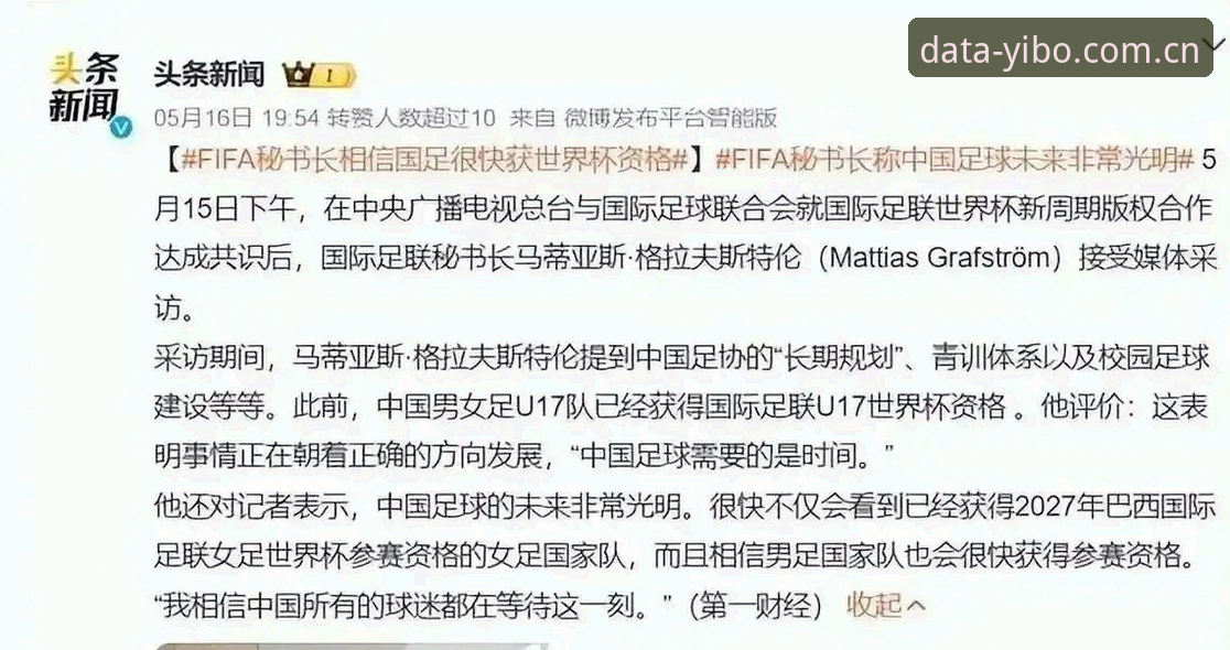 亿博安卓版 世界杯扩军至66队的实用知识——中国男足的机会与影响解析